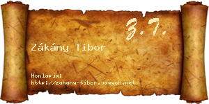 Zákány Tibor névjegykártya