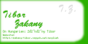 tibor zakany business card